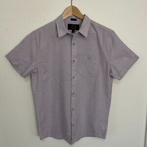 Even Tide | Men's Short Sleeve Collared Shirt, Light Purple, size M Slim